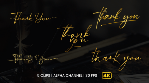 Animation de texte de signature de remerciement
