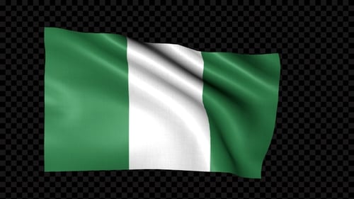 Seamless Loop of Waving Nigerian Flag