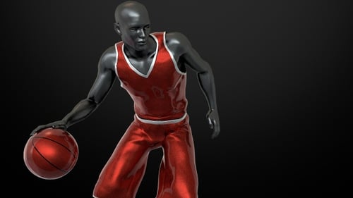 3D Animated Basketball Player Dribbling
