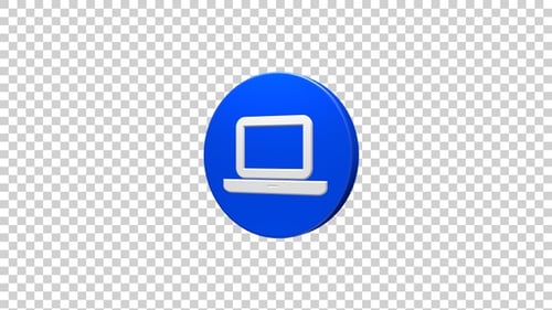 Seamless Loop of Rotating 3D Laptop Icon