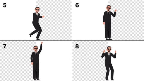Animated Corporate Male Character Actions Flat Design Set