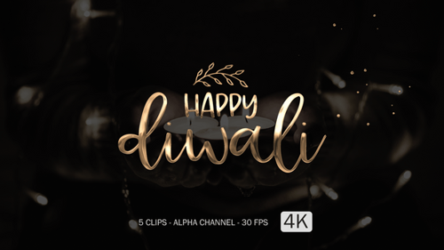 Happy Diwali Animated Decorative Text in Multiple Metallic Colors