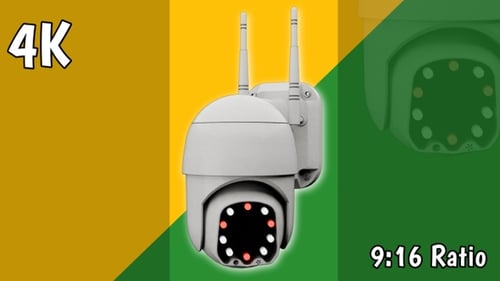 Portrait Security CCTV Camera In Loop