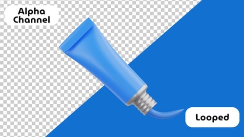Animación 3D de Paint Tube | Alpha Channel