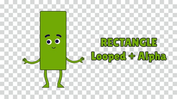 Cartoon Rectangle Animated Dancing Shape Character Looped 4k ...