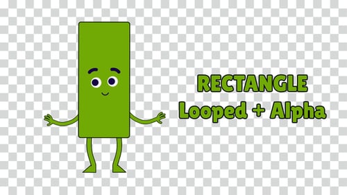 Cartoon Rectangle Animated Dancing Shape Character Looped 4k