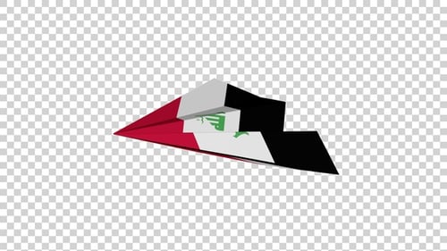 Iraq Flag Paper Airplane
