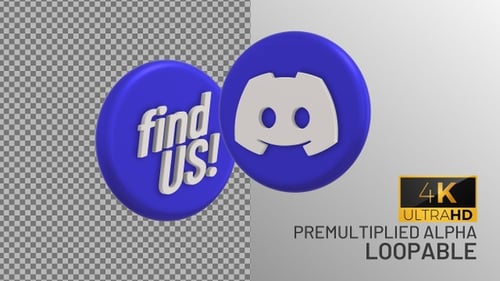Animated Rotating 3D Discord Icon and Find Us Callout