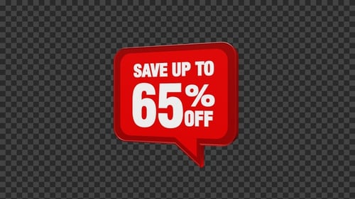 Save Up To 65 Percent Off Discount Badge