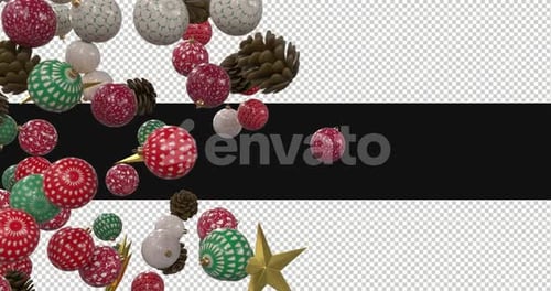 Animated Christmas Ornaments and Stars Horizontal Transition