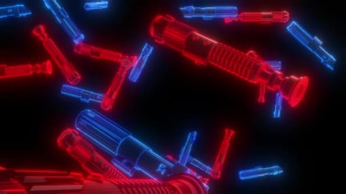 Falling Digital Lightsabers