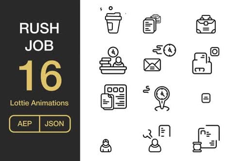 Paket mit Rush-Job-Symbolen