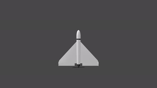 Autonome Flugdrohne mit einfachem geometrischem Design und sauberem transparentem Hintergrund
