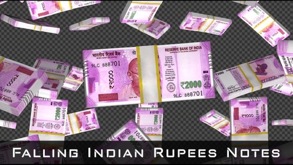 Falling Indian Rupees Notes / Indian Rupees Notes Falling Loop / Money ...