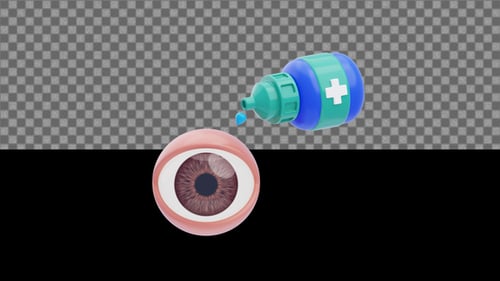 3D Eye Drops Animation | Alpha Loop