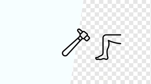 Animated Medical Reflex Hammer Hitting Knee Icon