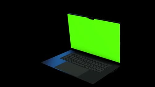 Green screen animation from 3D laptop