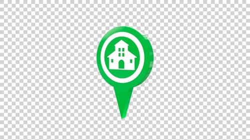 Modern 3D Animated House Location Pin Icon