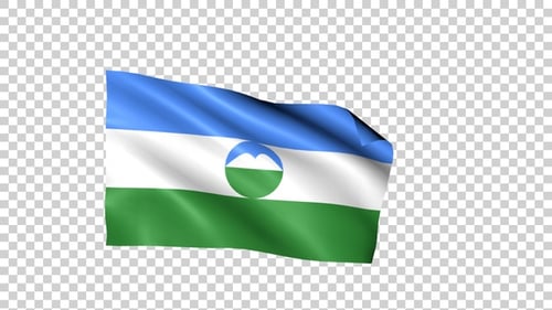 Waving Flag Animation with Mountain Icon