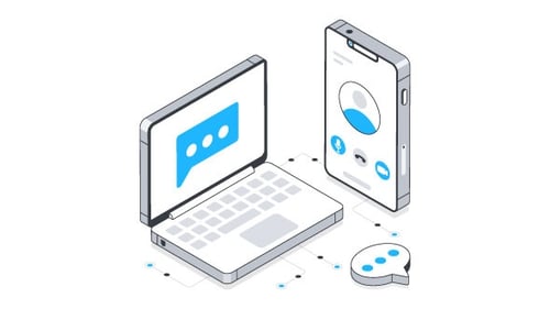 Communication App Isometric Animation Alpha Channel