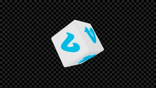 Rotating 3D Cube with V Logo Animation
