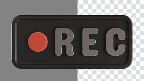 3D Animation of Recording Overlay Enhancing Your Content with Professional Touches | Alpha Channel