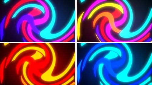 Vibrant Neon Swirling Abstract Loop Background