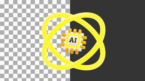 3D Animation of Chat Gpt Atom | Alpha Channel