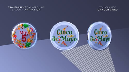 Festive Cinco de Mayo 3D Rotating Emblem