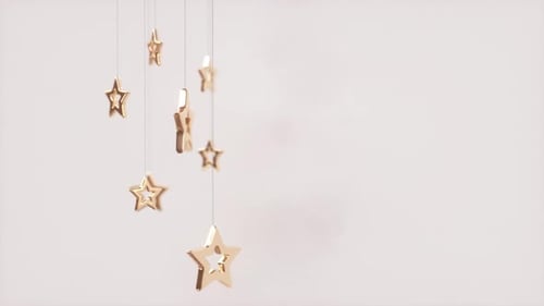 4K Rotating Gold Stars In Seamless Loop