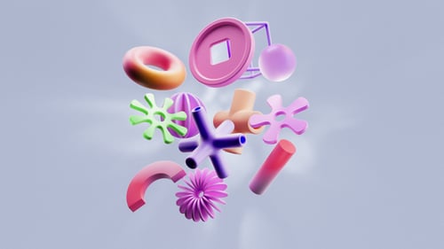 Abstract 3D Pastel Shapes Motion Background Loop