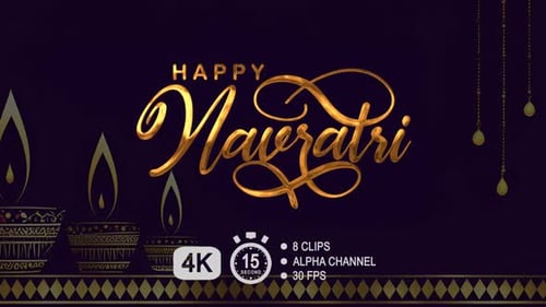 Happy Navratri Text Animation