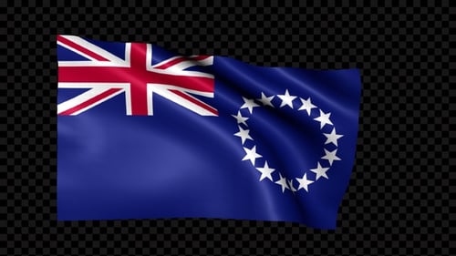 Waving Cook Islands National Flag Seamless Loop