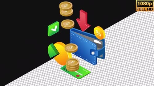 Saving Money Concept | Alpha Channel