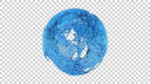 Blue Liquid Water Sphere Abstract Element Animation