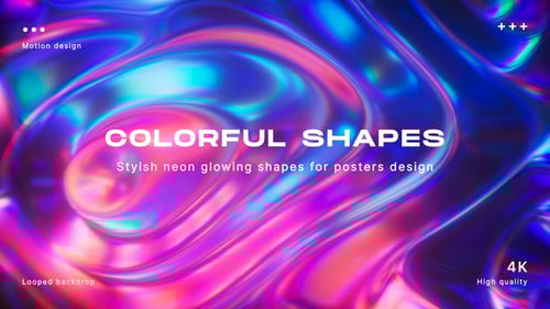 Toile de fond en boucle lumineuse de formes liquides dégradées