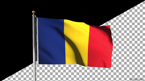 Romania Flag Waving Animation