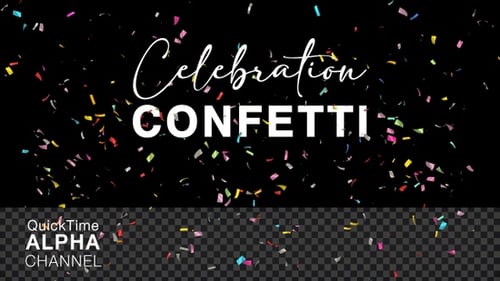 Colorful Confetti Falling Animation with Alpha Channel