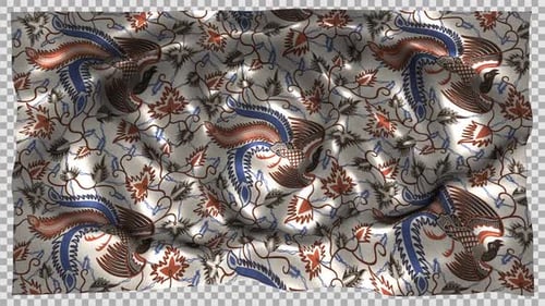 Tela Batik Lokcan Lok Chan Tuban Indramayu West East Java con estampado de seda étnica Wave Alpha Songket