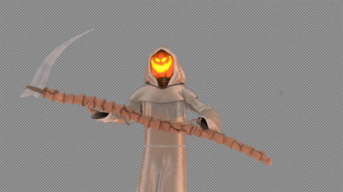 Pumpkin Head Grim Reaper Walk