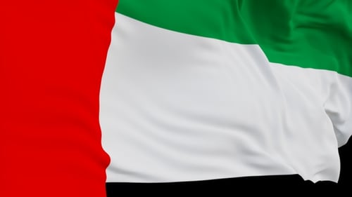 United Arab Emirates Flag Waving Vertical Animation Loop
