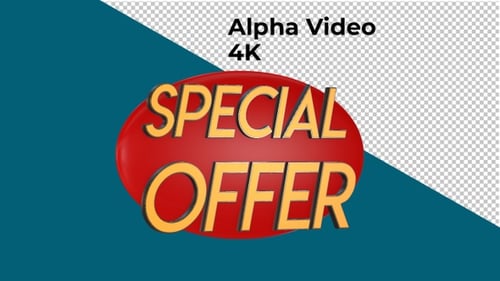 Animated 3D Glossy Special Offer Text Element