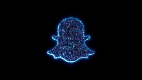 Futuristic Particle Snapchat Logo Rotation Animation
