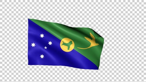 Christmas Island National Flag Waving Animation