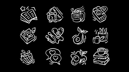 Animated Doodle Icons Pack for Everyday Lifestyle Videos