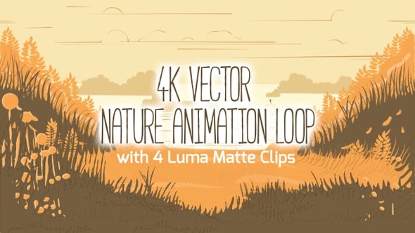 4K Vector Nature Animation Loop With Matte Clips, Backgrounds Motion ...