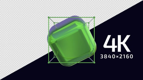 Abstract Cube Transparent Background Loop V1