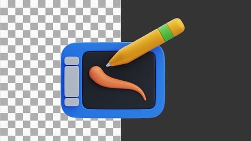 3D Animation of Choosing the Best Drawing Tablet for Digital Artists | Alpha Channel