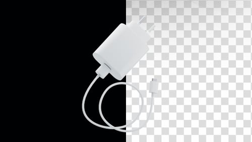 Rotating 3D Phone Charger with USB-C Cable Animation