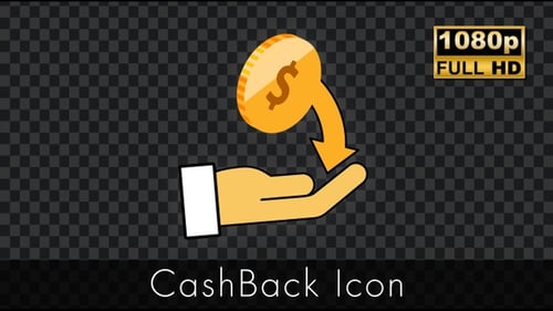 Animated Coin Transfer to Hand Flat Design Icon